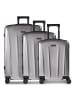 Police New York 4 Rollen Kofferset 3-teilig mit Dehnfalte silver grey