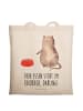 Mr. & Mrs. Panda ToteBag Katze Fressen mit Spruch in Creme