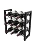 relaxdays Weinregal in Schwarz - (B)35 x (H)36 x (T)17 cm