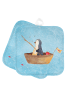 Mr. & Mrs. Panda Topfuntersetzer Pinguin Angelboot ohne Spruch in Eisblau