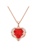 Rafaela Donata Halskette Herz Sterling Silber verziert mit Kristallen von Swarovski® in rot