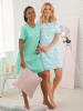 WITT WEIDEN Kurzarm-Sleepshirts in mint + mint-gestreift