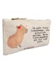 Mr. & Mrs. Panda Kulturtasche Capybara Blume mit Spruch in Weiß