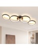 ZMH LED Deckenleuchte in schwarz 4-flammige Ring 3000K Warmweiß Modern 37W L 88cm
