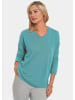 GOLDNER Basicpullover mit V-Ausschnitt in aqua