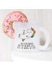 Mr. & Mrs. Panda Teetasse aus Glas Einhorn Blümchentail mit Spruch in Transparent
