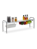 relaxdays Spülbeckenregal in Weiß/Silber - (B)94 x (H)32 x (T)23 cm