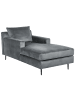 Beliani Chaiselongue GUERET in Grau/Schwarz - (W) 88 x (H) 73 x (L) 165 cm