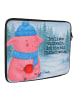 Mr. & Mrs. Panda Laptop Tasche Schwein Glühwein Design mit Spruch in Weiß