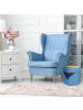 relaxdays Sitzhocker in Blau - (B)36 x (H)31 x (T)32 cm