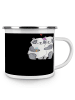 Mr. & Mrs. Panda Becher Emaille Kirchliche Trauung Liebe Glaube ... in Schwarz