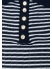 More & More schmaler Ringel-Kurzarmpullover in dark blue/offwhite
