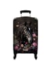 NoBoringSuitCases Suitcase schwarzes Pferde-Design mit Blumen und