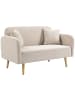 HOMCOM 2 Sitzer Sofa-130B x 70T x 80H cm-Cremeweiß