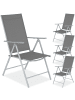 tectake klappbarer Terrassenstuhl mit Textilenem-Gewebe 54,5 x 65 x 107,5 cm