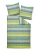 Traumschloss Premium Flanell Bettwäsche - Streifen grün blau in grün