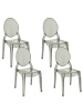Beliani 4er-Set Bankettstuhl MERTON in Schwarz/Transparent