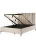 Beliani Doppelbett SEZANNE in Beige/Grau/Schwarz - (W) 170 x (H) 142 x (L) 215 cm
