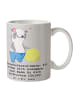 Mr. & Mrs. Panda Tasse Physiotherapeutin Zusammenhalt mit Spruch in Grau Pastell