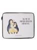 Mr. & Mrs. Panda Notebook Tasche Pinguin umarmen mit Spruch in Weiß