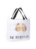 Mr. & Mrs. Panda Tote Bag Eulen Liebe mit Spruch in Weiß