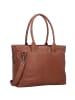 Plevier Structure Antilla Schultertasche RFID Schutz Leder 40 cm Laptopfach cognac