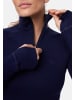 DANISH ENDURANCE Langarmshirt Merino Halfzip in dark navy