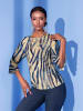 creation L 3/4-Arm-Shirt in beige-marine-bedruckt