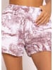 SASSYCLASSY Musselin Shorts mit Print in Weinrot I Weiß