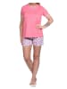 NORMANN Shorty kurzarm Schlafanzug floralem print - 74452 in pink