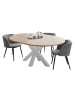 58 aufm Kessel ESSTISCH Rund ausziehbar Edda 10 130x130x78 Küchentisch Weiß/Asteiche
