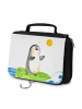 Mr. & Mrs. Panda Kulturbeutel Pinguin Surfer ohne Spruch in Weiß