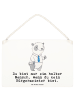 Mr. & Mrs. Panda Deko Schild Bürgermeister Herz mit Spruch in Weiß
