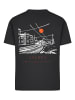 F4NT4STIC Ladies Everyday Tee Escape Discover the World Town Train Station in schwarz