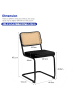 ABRIHOME Esszimmerstuhl in Schwarz Rattan mit Chrombeinen 2er Set Mid Century