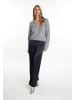 faina Damen Strickjacke in Grau Melange Silber