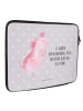 Mr. & Mrs. Panda Notebook Tasche Axolotl Tanzen mit Spruch in Grau Pastell