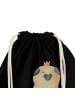Mr. & Mrs. Panda baumwoll turnbeutel Mops Krone mit Spruch in Schwarz