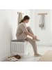 relaxdays Wäschekorb in Weiß/ Grau - (B)38 x (H)51 x (T)38 cm