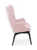 KADIMA DESIGN Ohrensessel Loungestuhl Rosa Samt Holz | Skandinavischer Stil