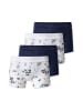 Schiesser Retro Short / Pant Kids Boys Feinripp Organic Cotton in Dunkelblau gemustert