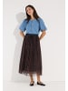 More & More trendiger Maxi-Meshrock, Leoprint in leo print