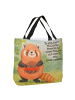 Mr. & Mrs. Panda Damen Schultertasche Roter Panda Design mit Spruch in Weiß