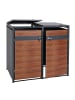 MCW XL 2er/4er-Mülltonnenverkleidung J82, Kirsche-Holzoptik dunkelbraun