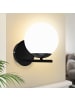 ZMH Wandleuchte in schwarz 1-flammige E27 Moderne weiß Glaskugel Design Max.40W