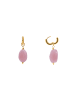 Steel_Art Creole mit Anhänger Nefeli goldfarben in rosa