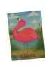 Mr. & Mrs. Panda Ansichtskarte Flamingo Stolz Design ohne Spruch in Weiß
