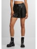 Urban Classics Urban Classics Ladies Synthetic Leather Shorts in black