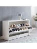 KADIMA DESIGN Schuhkipper aus Holz mit Ablage und 1 Fach, 80x47x24 cm in Weiß