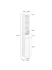 SoBuy Badezimmerschrank in Reinweiß - (W) 17 x (H) 145 x (L) 20 cm